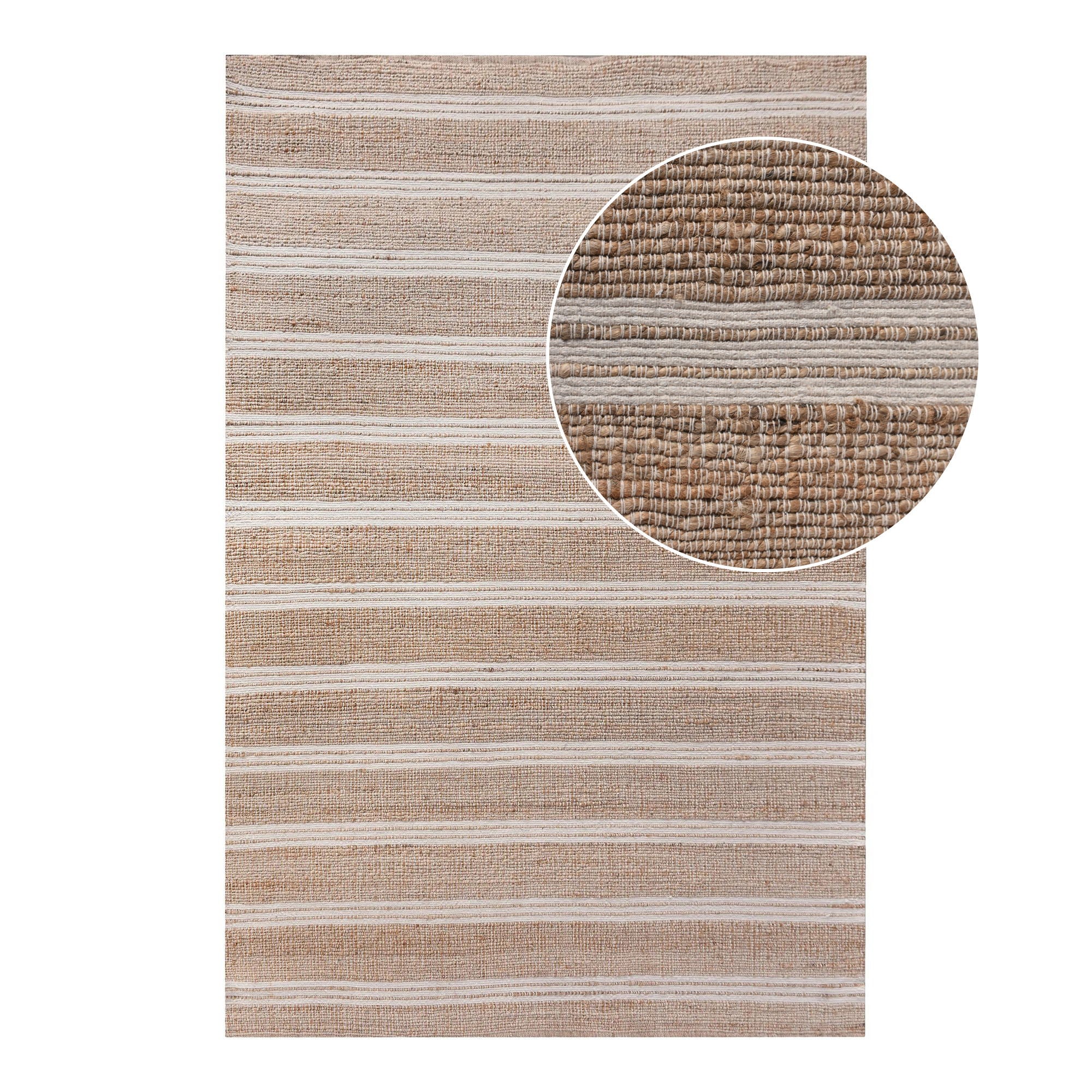 Kavali Teppich – 200×300 cm, handgewebt, Jute & Baumwolle, natur/ivory
